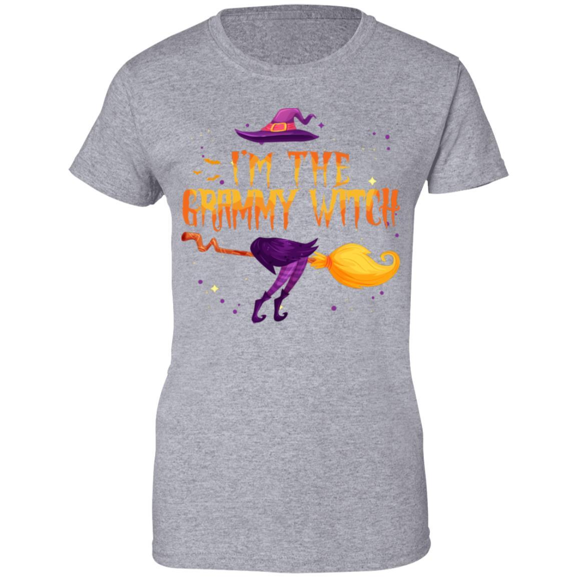 I Am The Grammy Witch Halloween Costume Gift-T-Shirt & Hoodie-Women's T-Shirt-Sport Grey