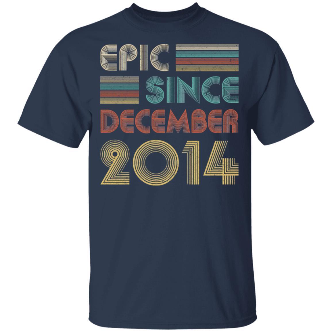 Epic Since December 2014 Vintage 7th Birthday Gifts Youth-Youth Shirt-Youth T-Shirt-Navy