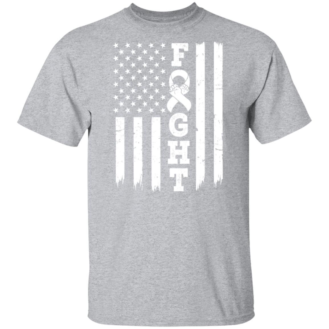 Lung Cancer Awareness American Flag Distressed-T-Shirt & Hoodie-Classic T-Shirt-Sport Grey