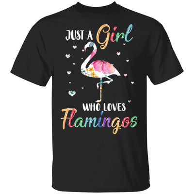 Just A Girl Who Loves Flamingos Cute Flamingo Lover-T-Shirt & Hoodie-Classic T-Shirt-Black