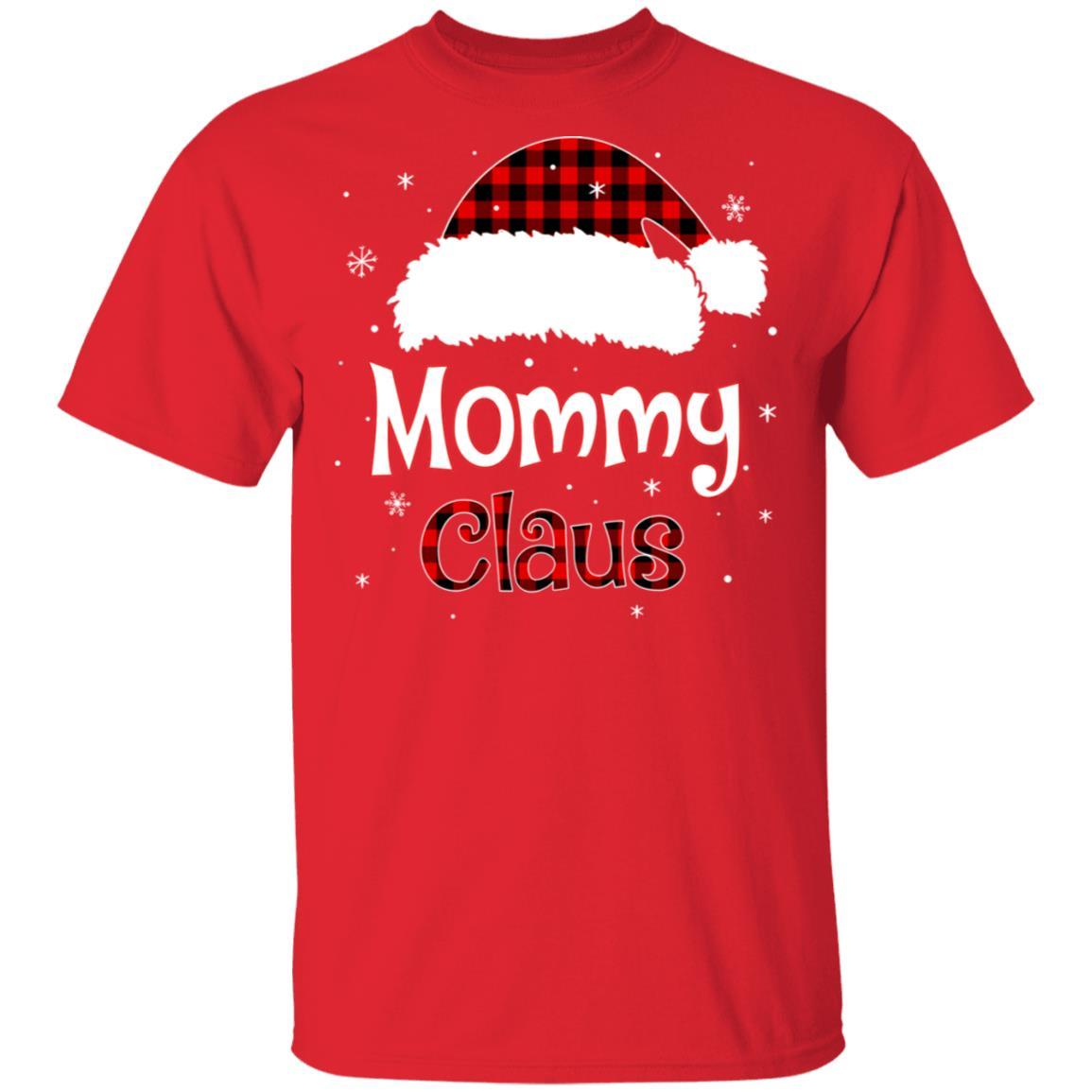 Santa Mommy Claus Red Plaid Family Pajamas Christmas Gift-T-Shirt & Sweatshirt-Classic T-Shirt-Red