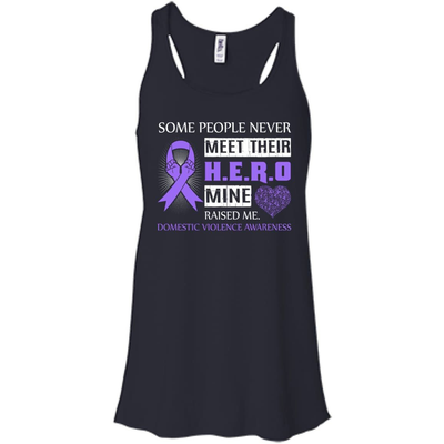 Domestic Violence Awareness Some People Never Meet Hero-T-Shirt & Hoodie-Women's Flowy Racerback Tank-Midnight