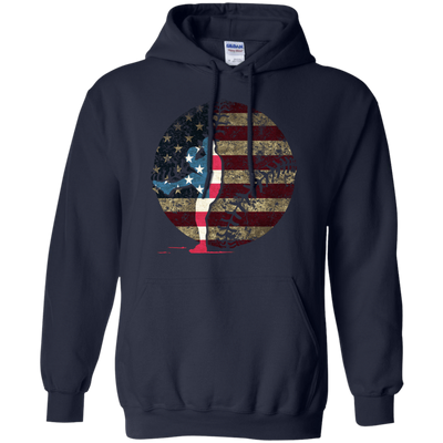 Pitcher Baseball America Flag-T-Shirt & Hoodie-Pullover Hoodie-Navy