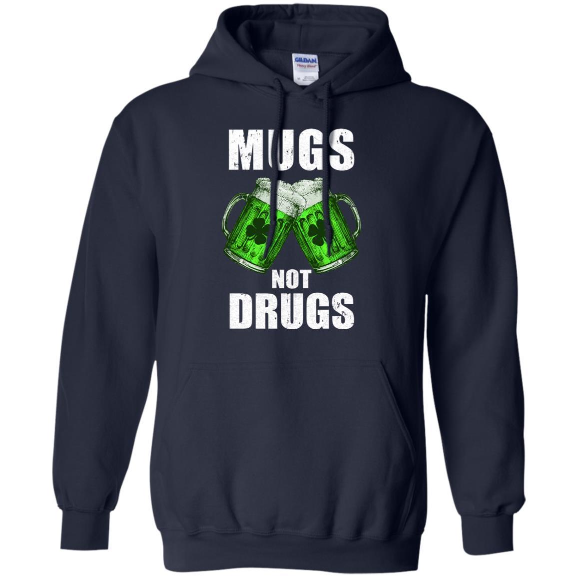 Vintage Mugs Not Drugs St Patrick Day Gift-T-Shirt & Hoodie-Pullover Hoodie-Navy