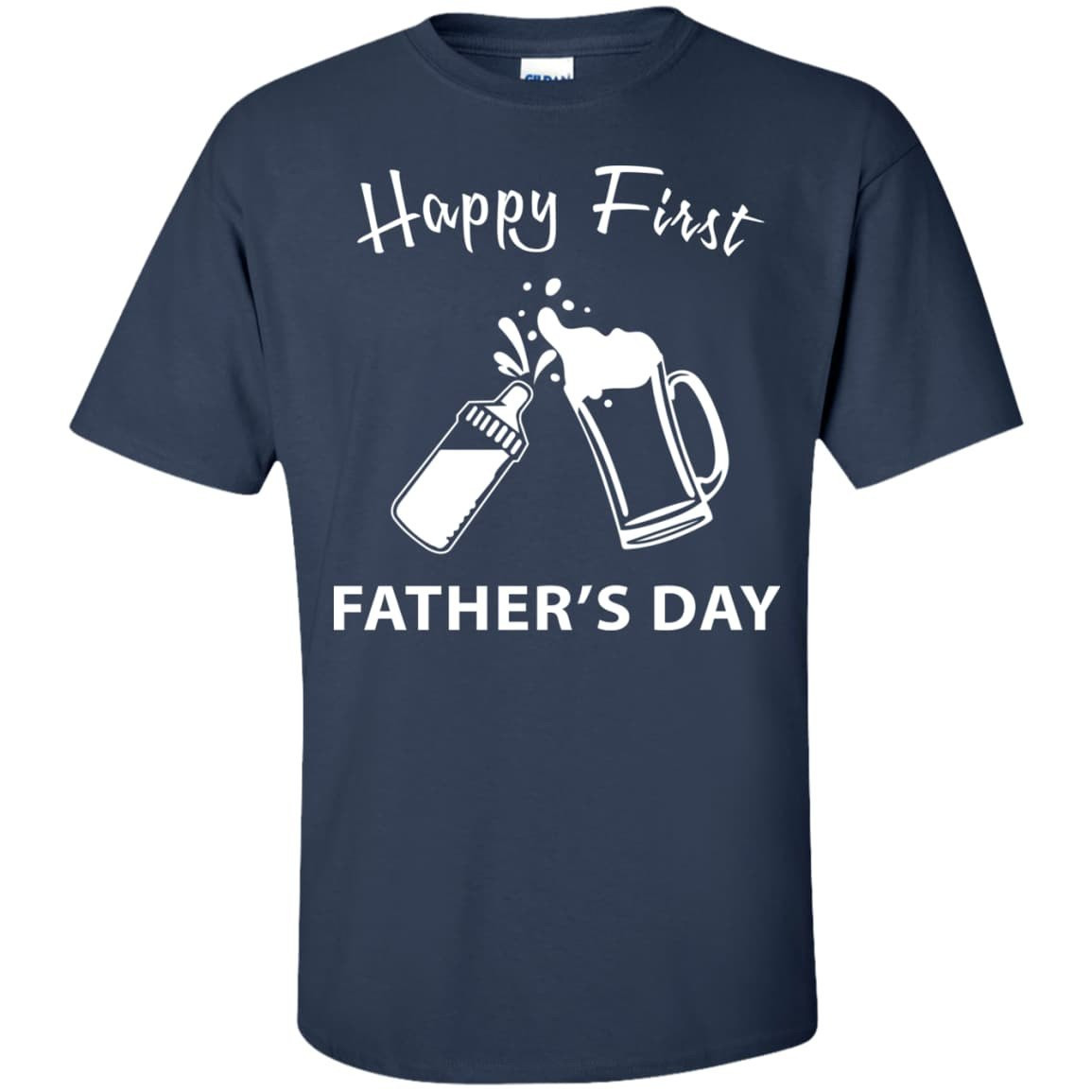 Happy First Father's Day-T-Shirt & Hoodie-Classic T-Shirt-Navy