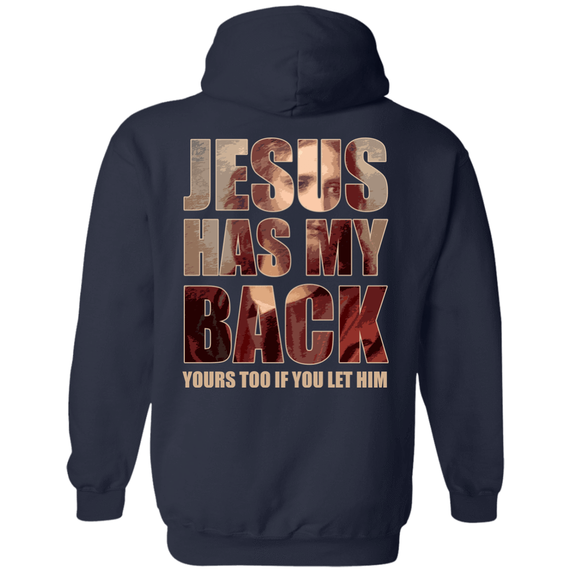 Jesus Has My Back-T-Shirt & Hoodie-Pullover Hoodie-Navy