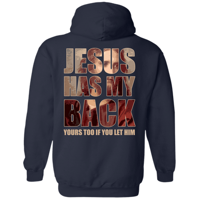 Jesus Has My Back-T-Shirt & Hoodie-Pullover Hoodie-Navy