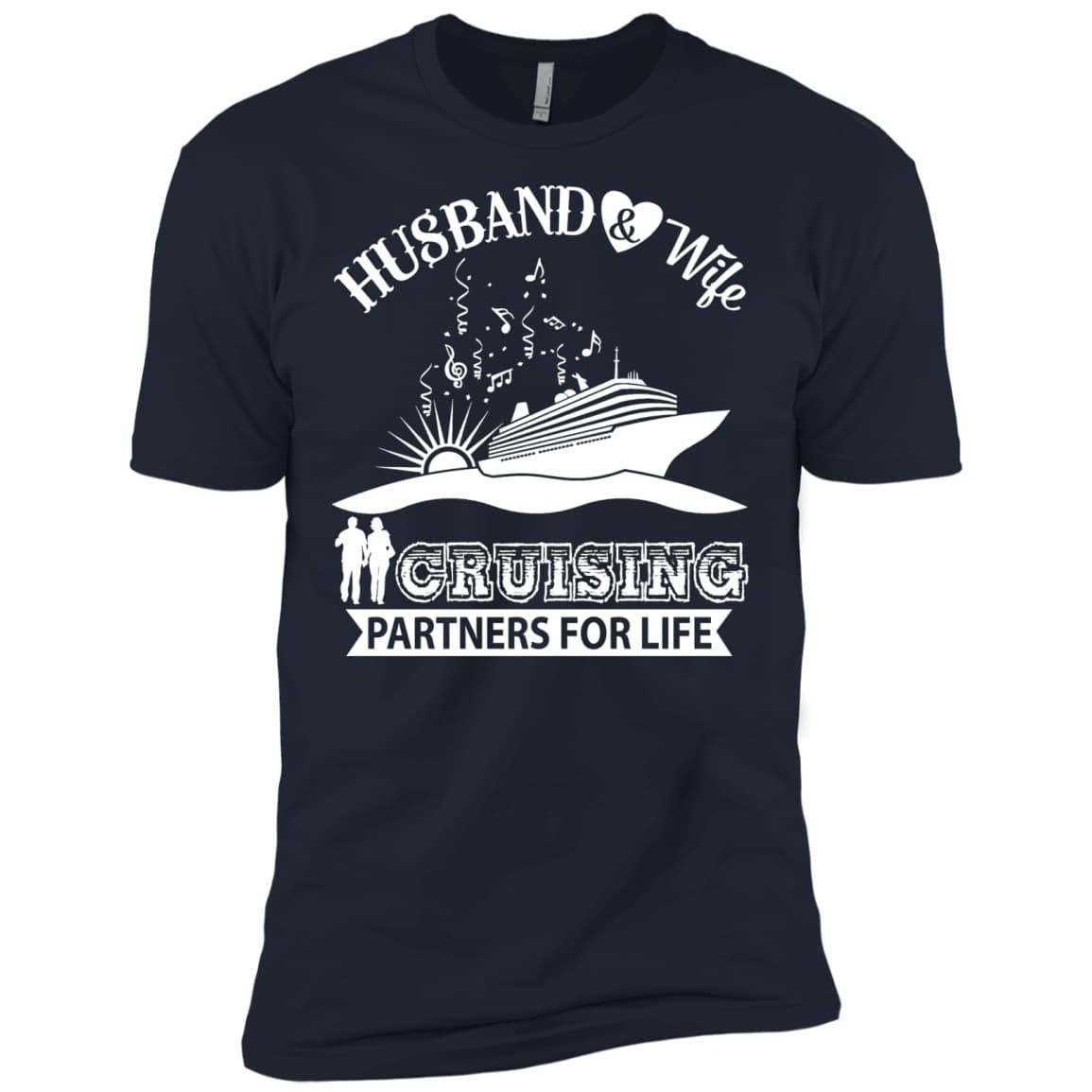 Husband And Wife Cruising Partners For Life-T-Shirt & Hoodie-Premium T-Shirt-Midnight Navy