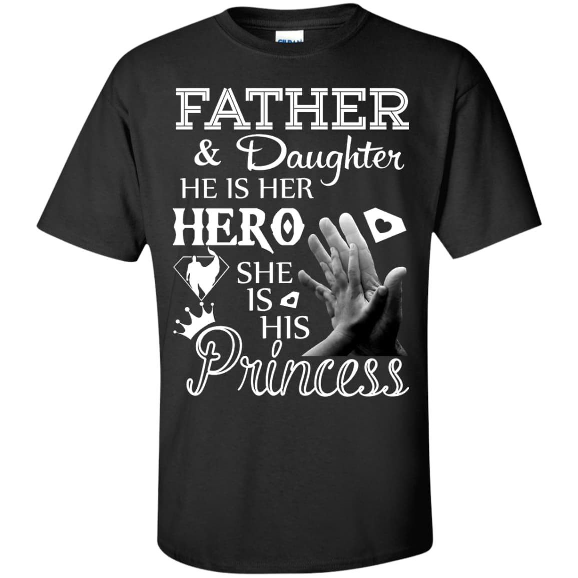 Father And Daughter He Is Her Hero-T-Shirt & Hoodie-Classic T-Shirt-Black