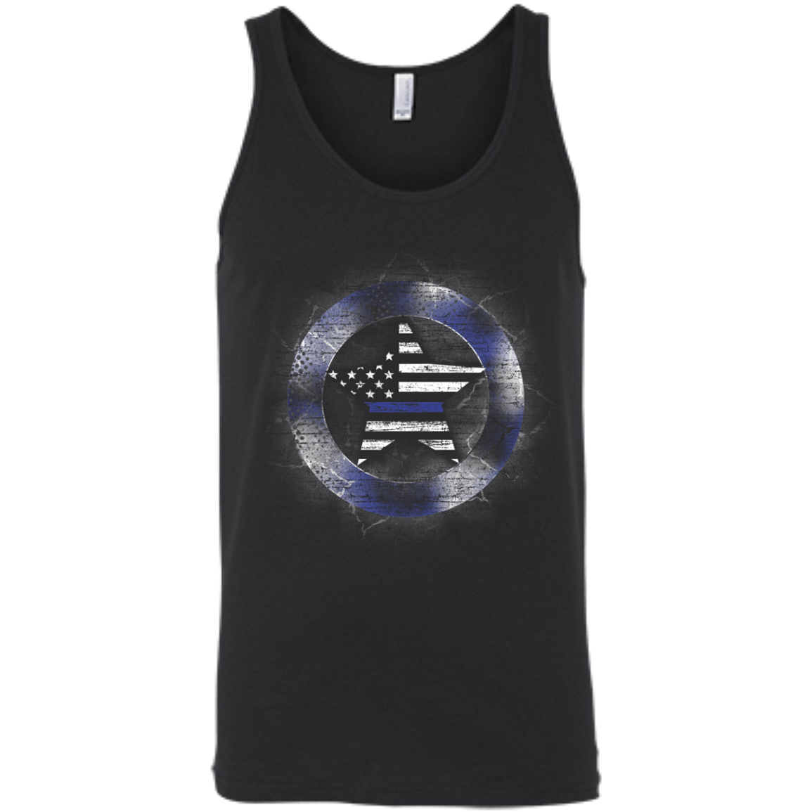 Thin Blue Line Support-T-Shirt & Hoodie-Unisex Tank-Black