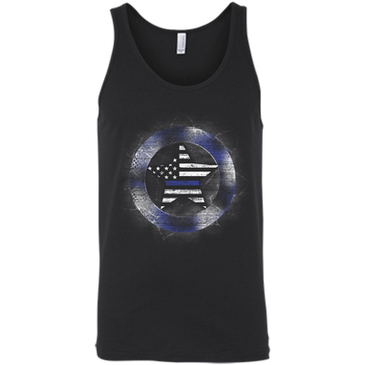 Thin Blue Line Support-T-Shirt & Hoodie-Unisex Tank-Black