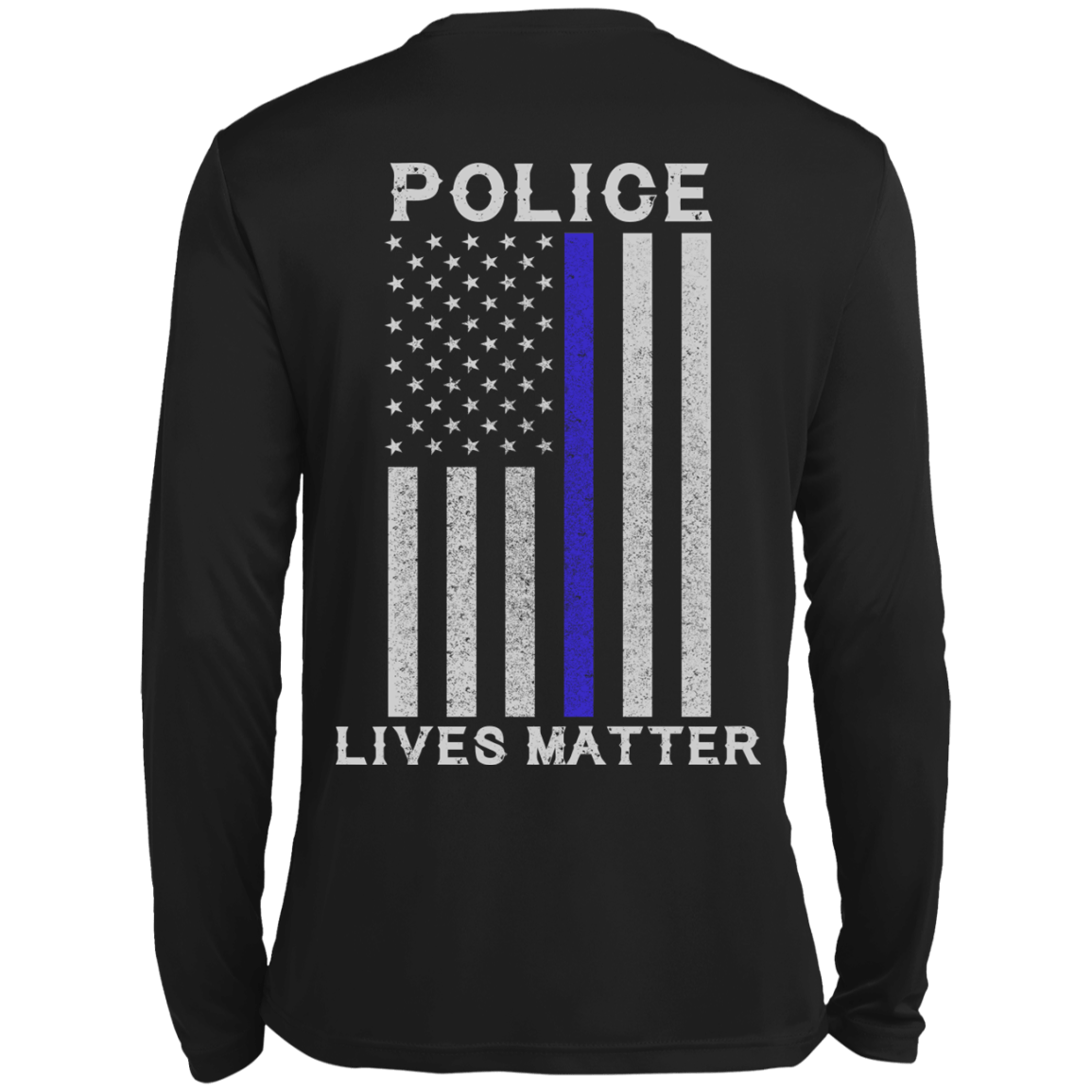 Police Lives Matter Thin Blue Line-T-Shirt & Hoodie-Long Sleeve T-Shirt-Black