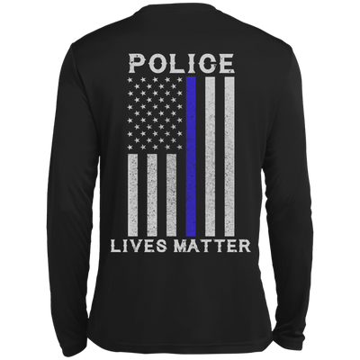 Police Lives Matter Thin Blue Line-T-Shirt & Hoodie-Long Sleeve T-Shirt-Black