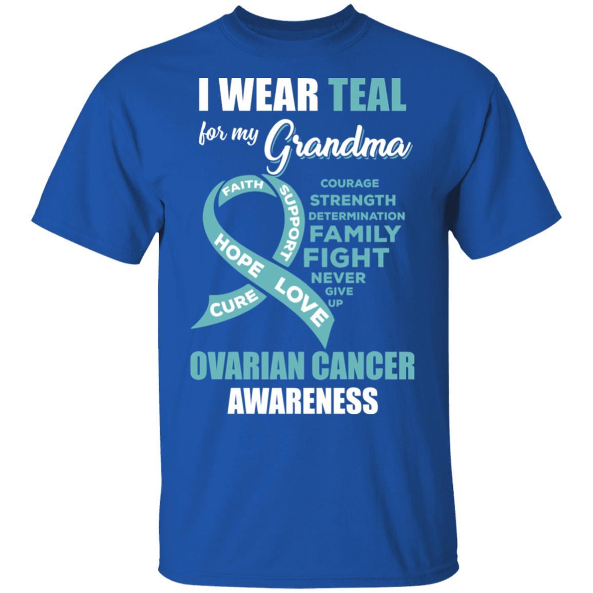 I Wear Teal For My Grandma Ovarian Cancer Awareness-T-Shirt & Hoodie-Classic T-Shirt-Royal