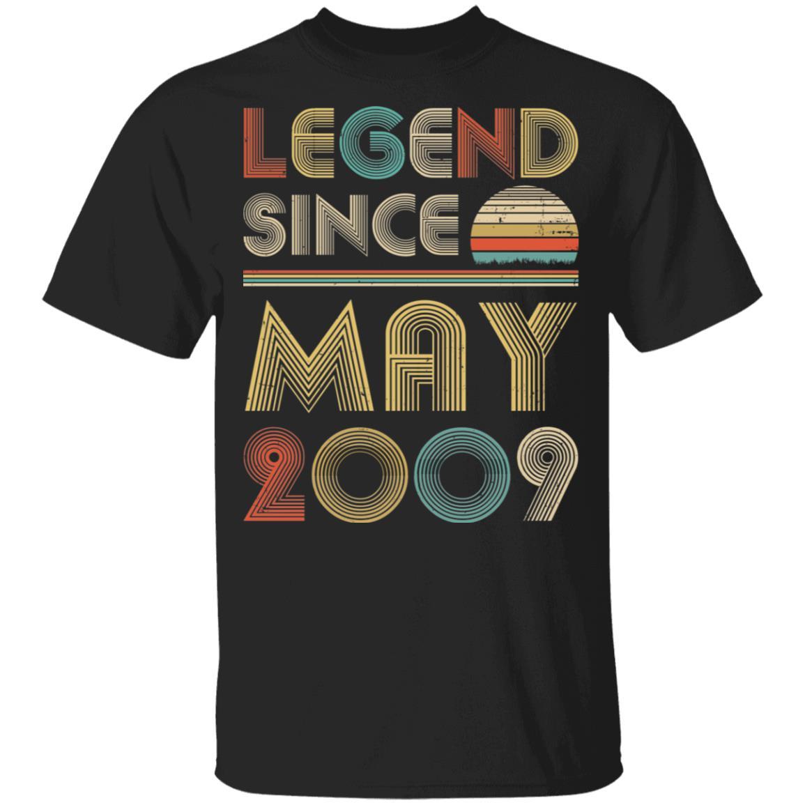Legend Since May 2009 Vintage 12th Birthday Gifts Youth-Youth Shirt-Youth T-Shirt-Black