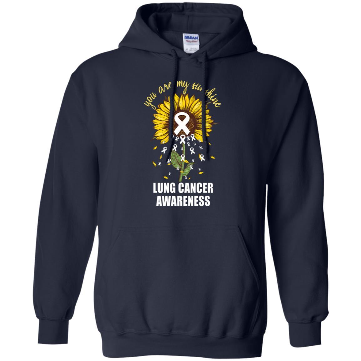 You Are My Sunshine Lung Cancer Awareness-T-Shirt & Hoodie-Pullover Hoodie-Navy