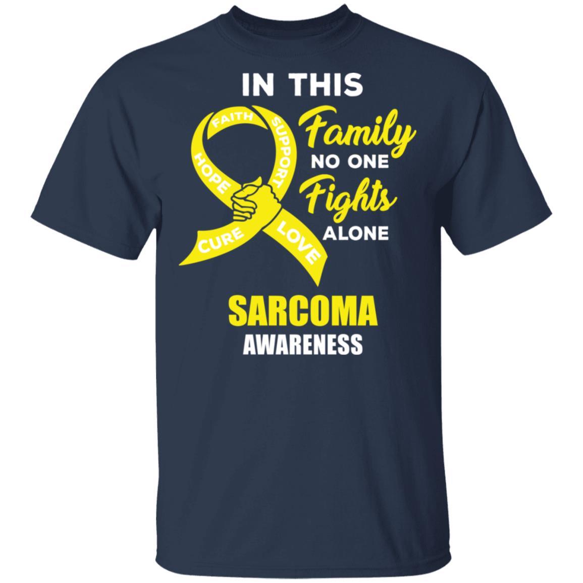 In This School No One Fights Sarcoma Awareness Alone-T-Shirt & Hoodie-Classic T-Shirt-Navy