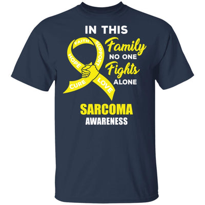 In This School No One Fights Sarcoma Awareness Alone-T-Shirt & Hoodie-Classic T-Shirt-Navy