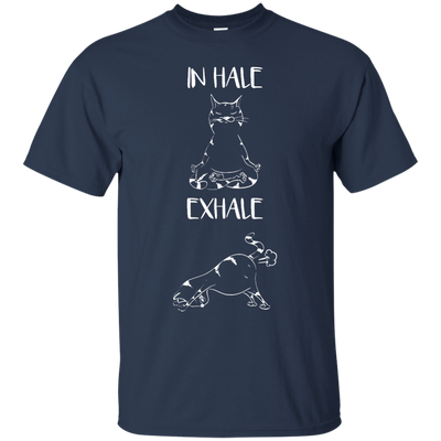 Yoga Cat Inhale Exhale-T-Shirt & Hoodie-Classic T-Shirt-Navy