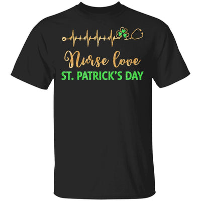 Stethoscope Love Shamrock Nurse St Patrick's Day Gifts-T-Shirt & Hoodie-Classic T-Shirt-Black