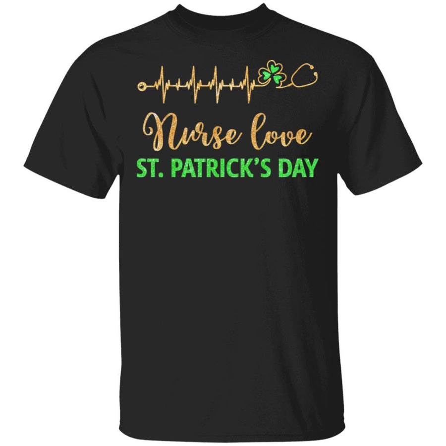 Stethoscope Love Shamrock Nurse St Patrick's Day Gifts-T-Shirt & Hoodie-Classic T-Shirt-Black