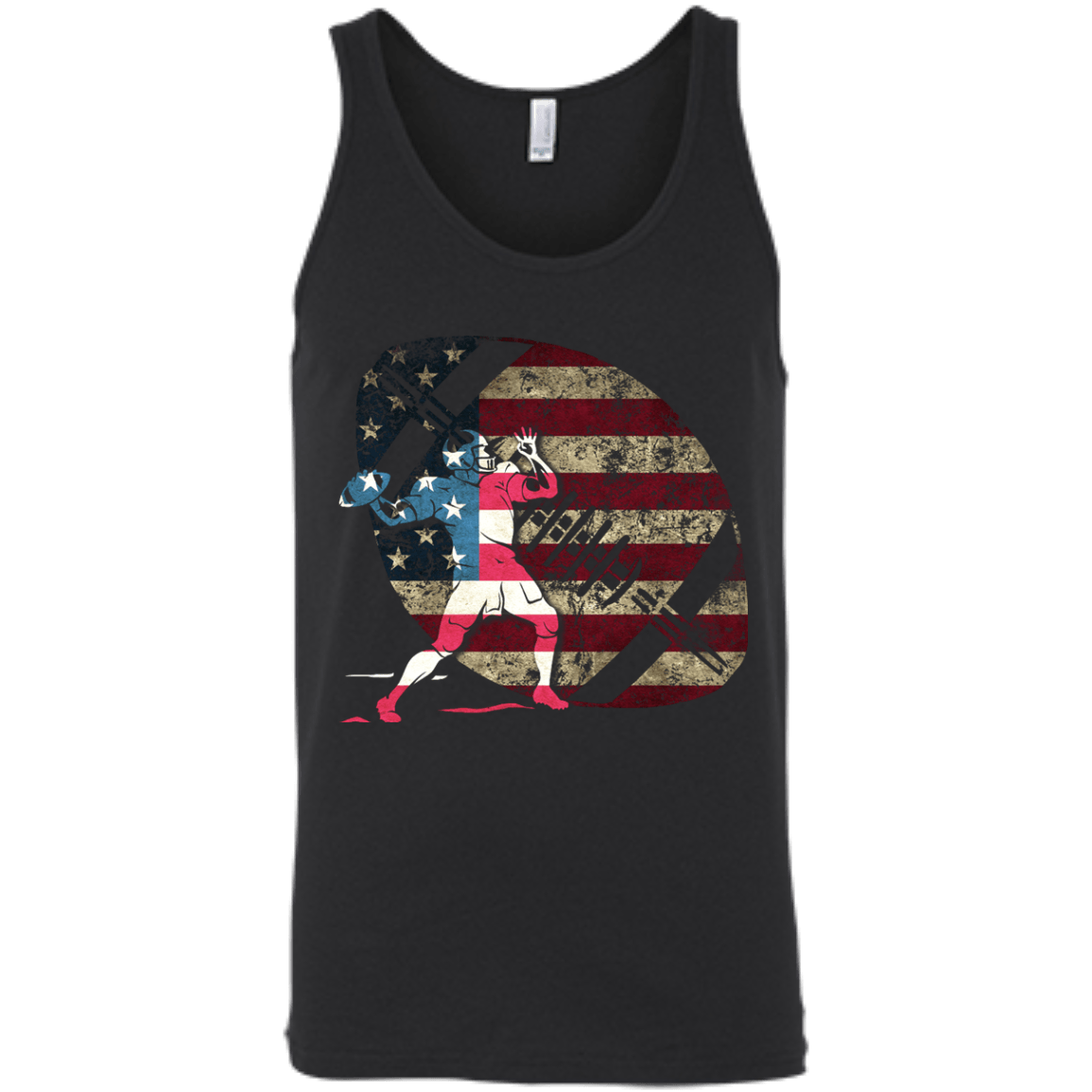 Quarterback Football America Flag-T-Shirt & Hoodie-Unisex Tank-Black