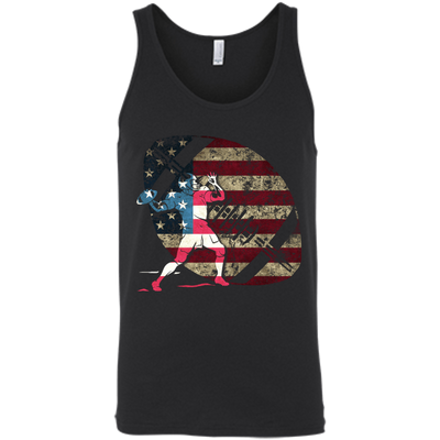 Quarterback Football America Flag-T-Shirt & Hoodie-Unisex Tank-Black