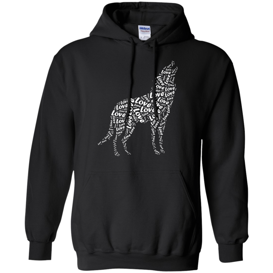I Love Wolf-T-Shirt & Hoodie-Pullover Hoodie-Black