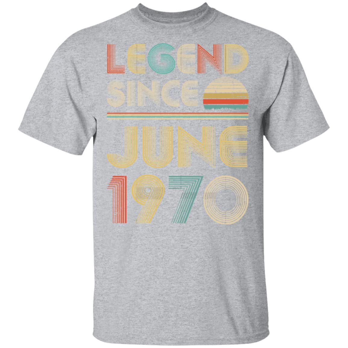 Legend Since June 1970 Vintage 51th Birthday Gifts-T-Shirt & Hoodie-Classic T-Shirt-Sport Grey