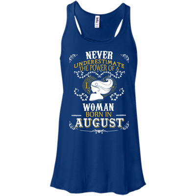 A Woman Born In AUGUST-T-Shirt & Hoodie-Women's Flowy Racerback Tank-True Royal