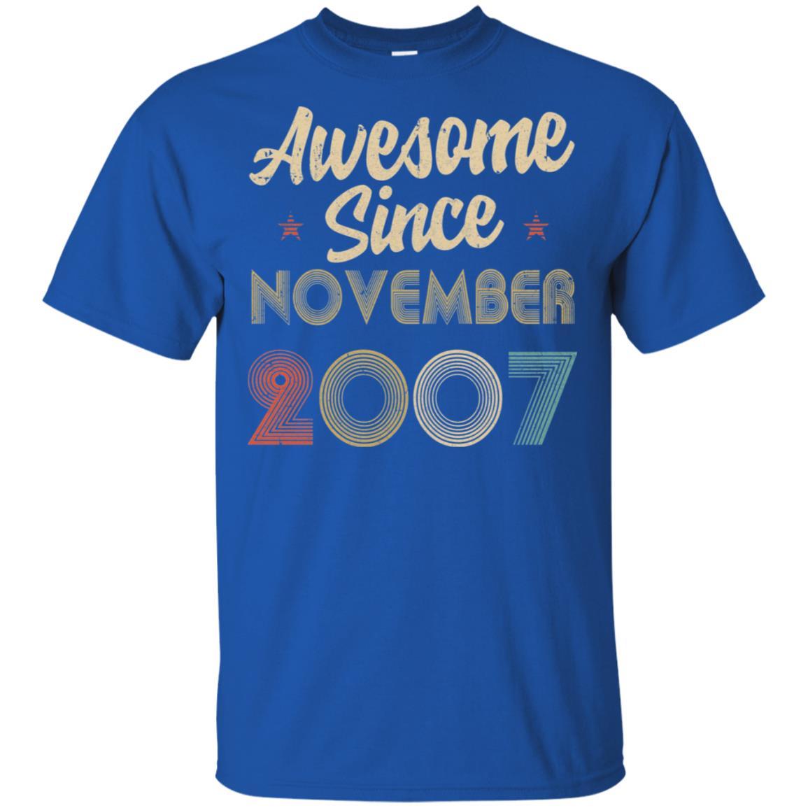 Awesome Since November 2007 Vintage 14th Birthday Gifts-T-Shirt & Hoodie-Classic T-Shirt-Royal