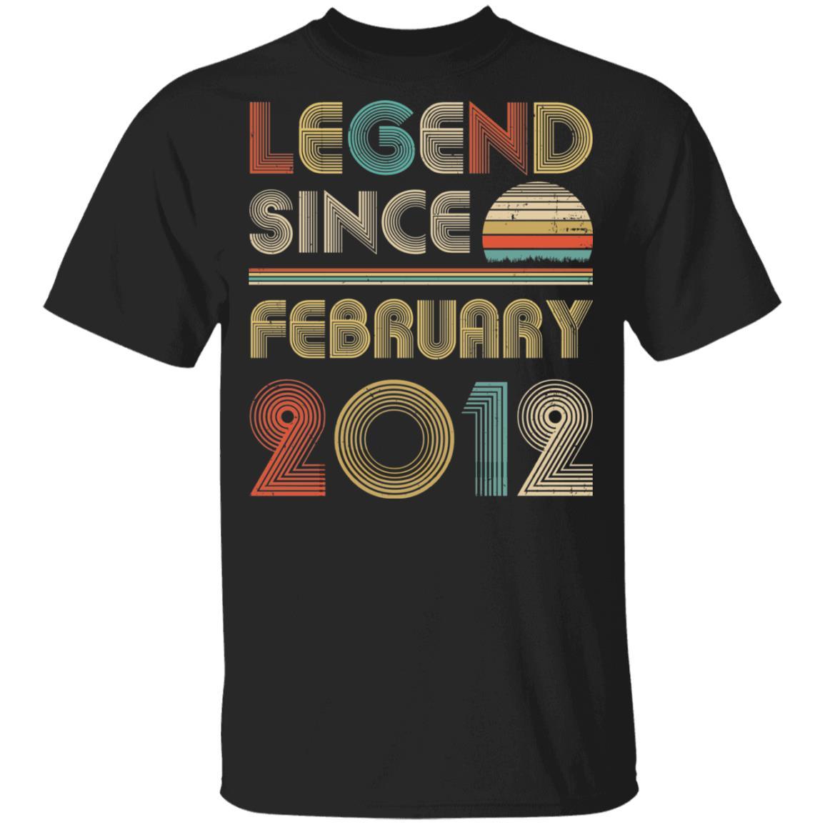 Legend Since February 2012 Vintage 9th Birthday Gifts Youth-Youth Shirt-Youth T-Shirt-Black