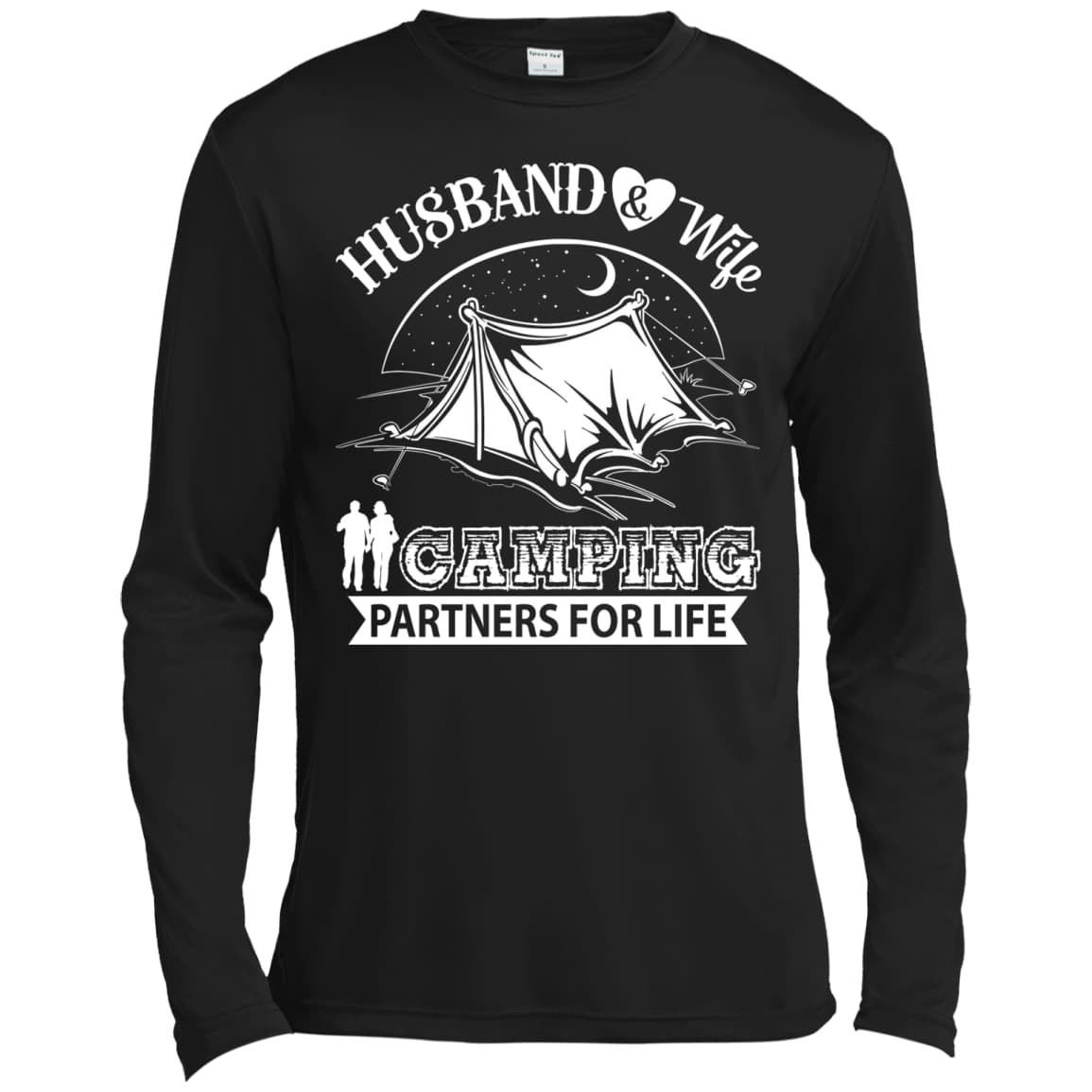 Husband And Wife Camping Partners For Life-T-Shirt & Hoodie-Long Sleeve T-Shirt-Black