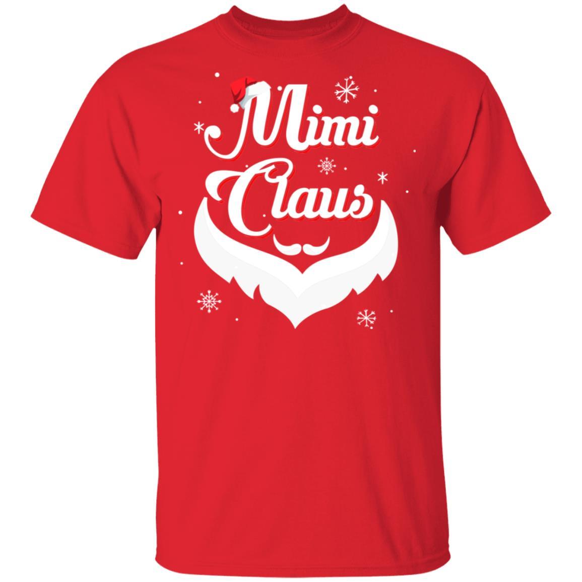 Santa Beard Matching Christmas Pajamas Mimi Claus-T-Shirt & Sweatshirt-Classic T-Shirt-Red