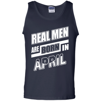 Real Men Are Born In April-T-Shirt & Hoodie-Unisex Tank-Navy