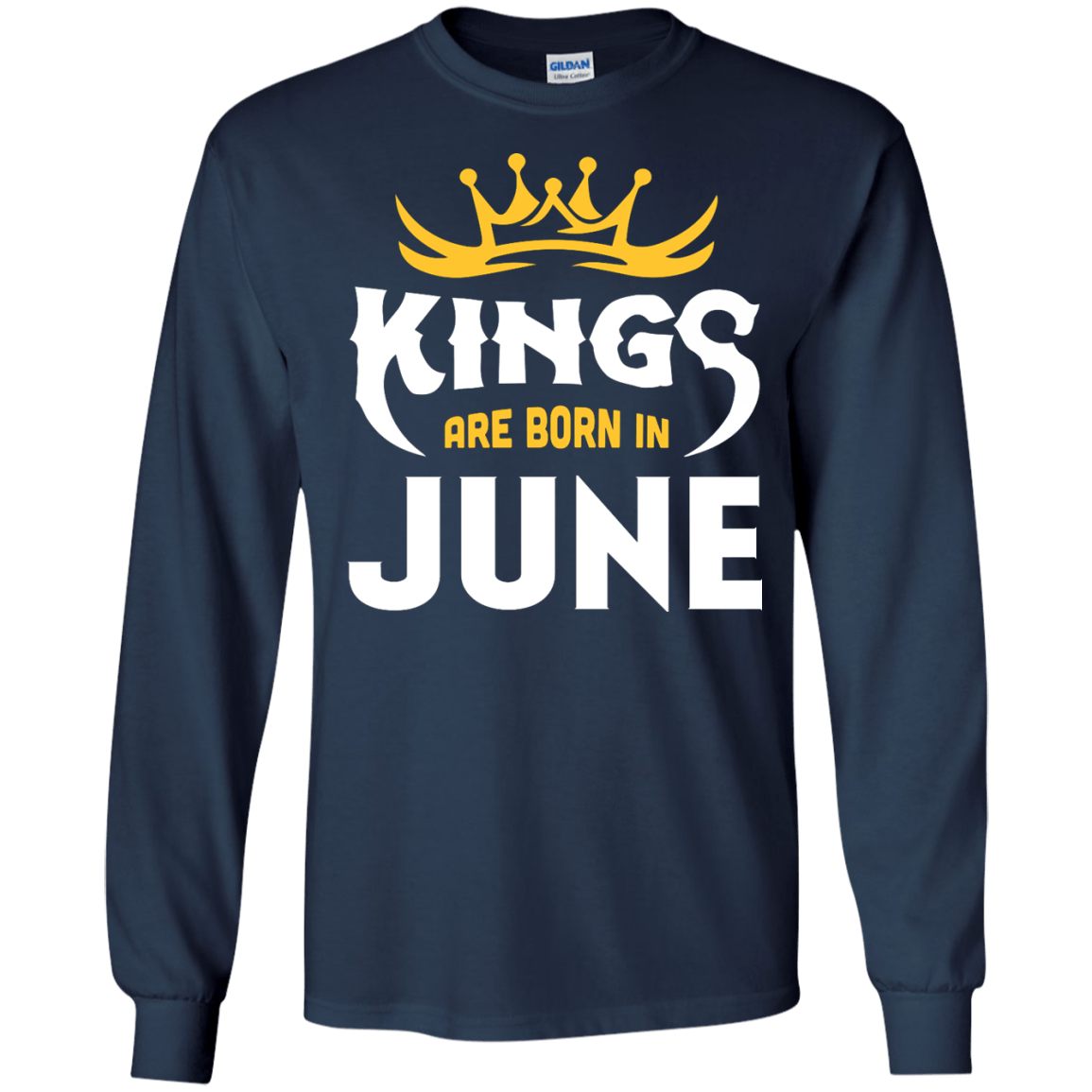 Kings Are Born In June-T-Shirt & Hoodie-Long Sleeve T-Shirt-Navy