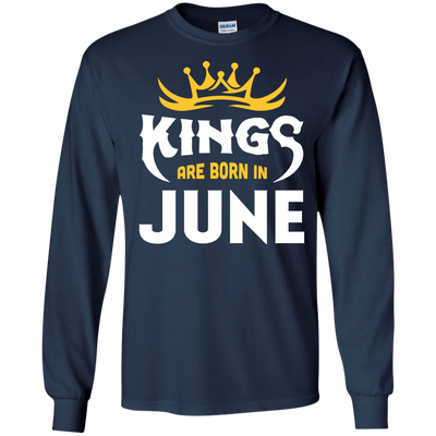 Kings Are Born In June-T-Shirt & Hoodie-Long Sleeve T-Shirt-Navy