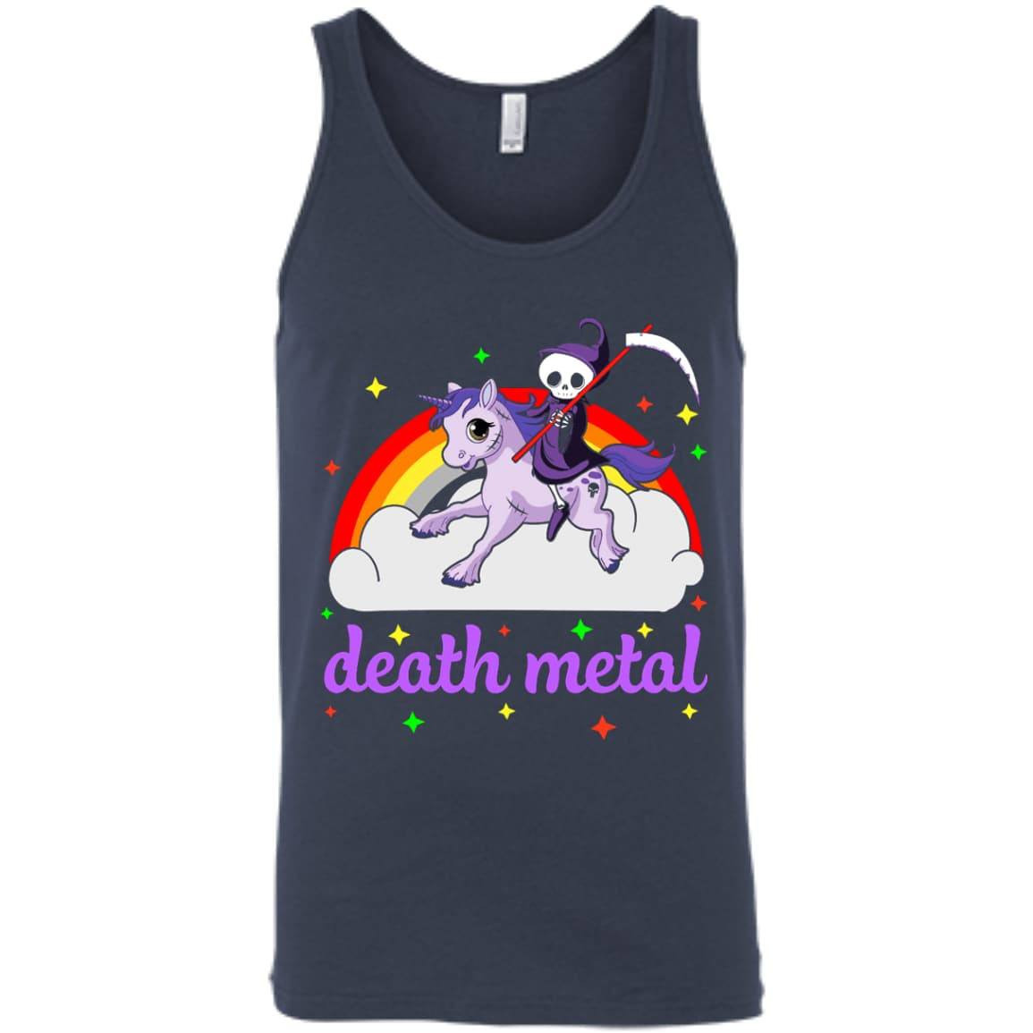 Death Metal Rocker Unicorn-T-Shirt & Hoodie-Unisex Tank-Navy