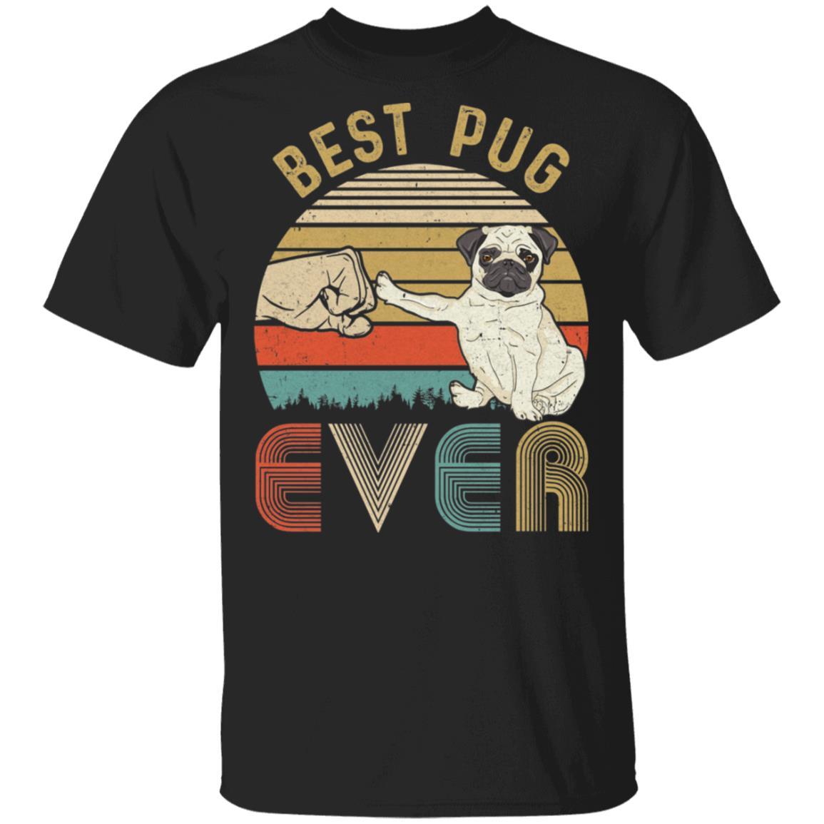 Vintage Best Pug Dad Ever Bump Fit Funny Dad Gifts-T-Shirt & Hoodie-Classic T-Shirt-Black