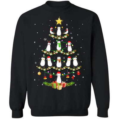 Penguin Christmas Tree Penguin Lover Xmas Gift-T-Shirt & Sweatshirt-Crewneck Sweatshirt-Black