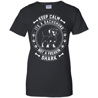 Keep Calm It's A Dachshund Not A Freaking Shark-T-Shirt & Hoodie-Women's T-Shirt-Black