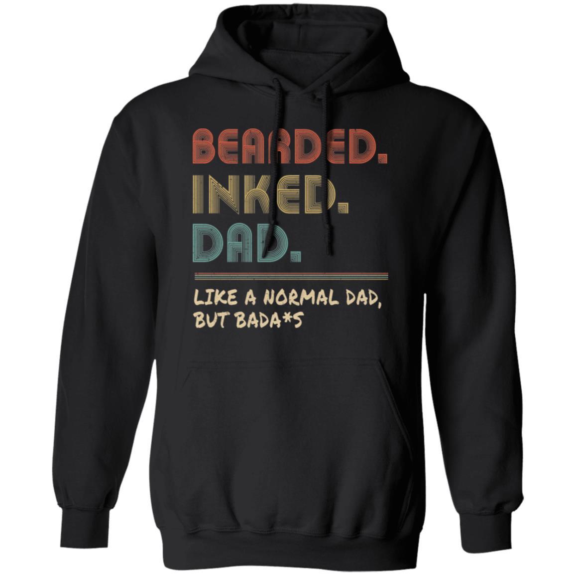 Bearded Inked Dad Funny For Daddy Papa Vintage-T-Shirt & Hoodie-Pullover Hoodie-Black
