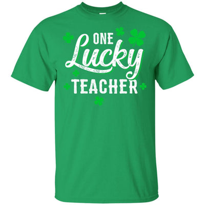 One Lucky Teacher Irish Shamrocks Funny St Patrick Day-T-Shirt & Hoodie-Classic T-Shirt-Irish Green