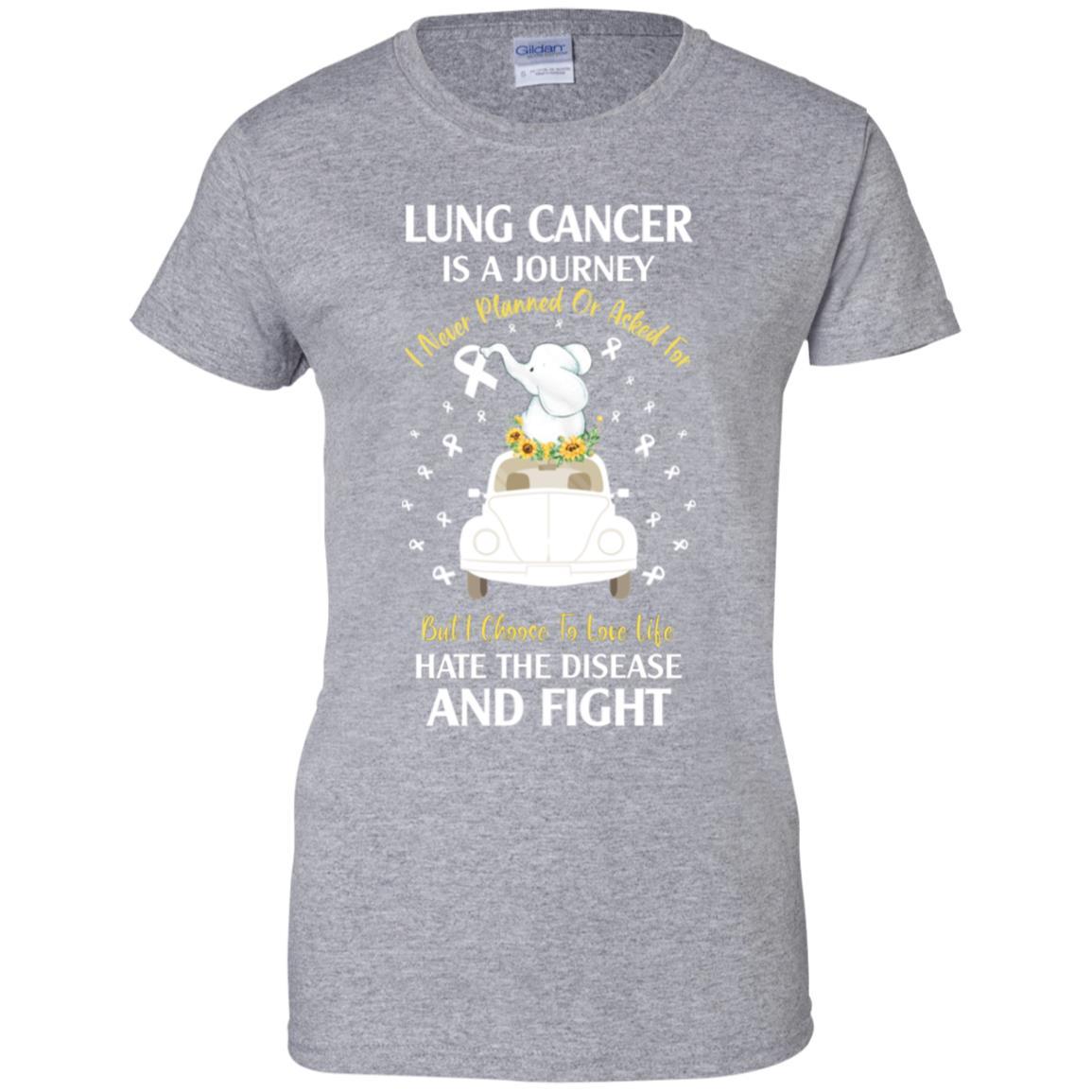 Lung Cancer Awareness Is A Journey-T-Shirt & Hoodie-Women's T-Shirt-Sport Grey