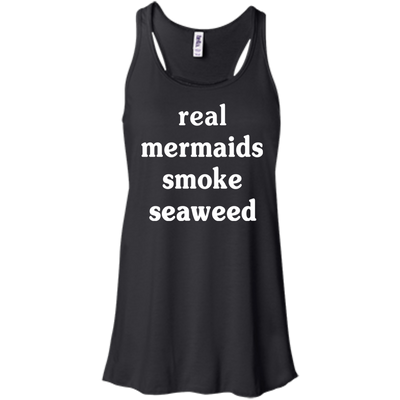 Real Mermaids Smoke Seaweed-T-Shirt & Hoodie-Women's Flowy Racerback Tank-Black
