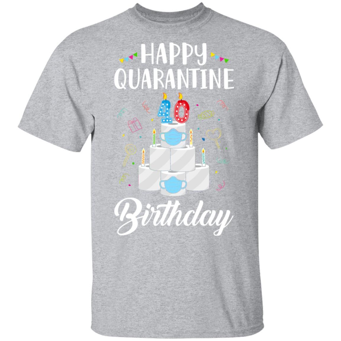 40th Birthday Gift Idea 1981 Happy Quarantine Birthday-T-Shirt & Tank Top-Classic T-Shirt-Sport Grey