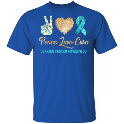 Peace Love Cure Ovarian Cancer Awareness-T-Shirt & Hoodie-Classic T-Shirt-Royal