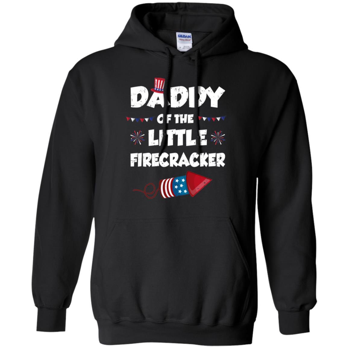 4th Of July Birthday Daddy Of The Little Firecracker-T-Shirt & Hoodie-Pullover Hoodie-Black
