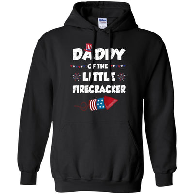 4th Of July Birthday Daddy Of The Little Firecracker-T-Shirt & Hoodie-Pullover Hoodie-Black