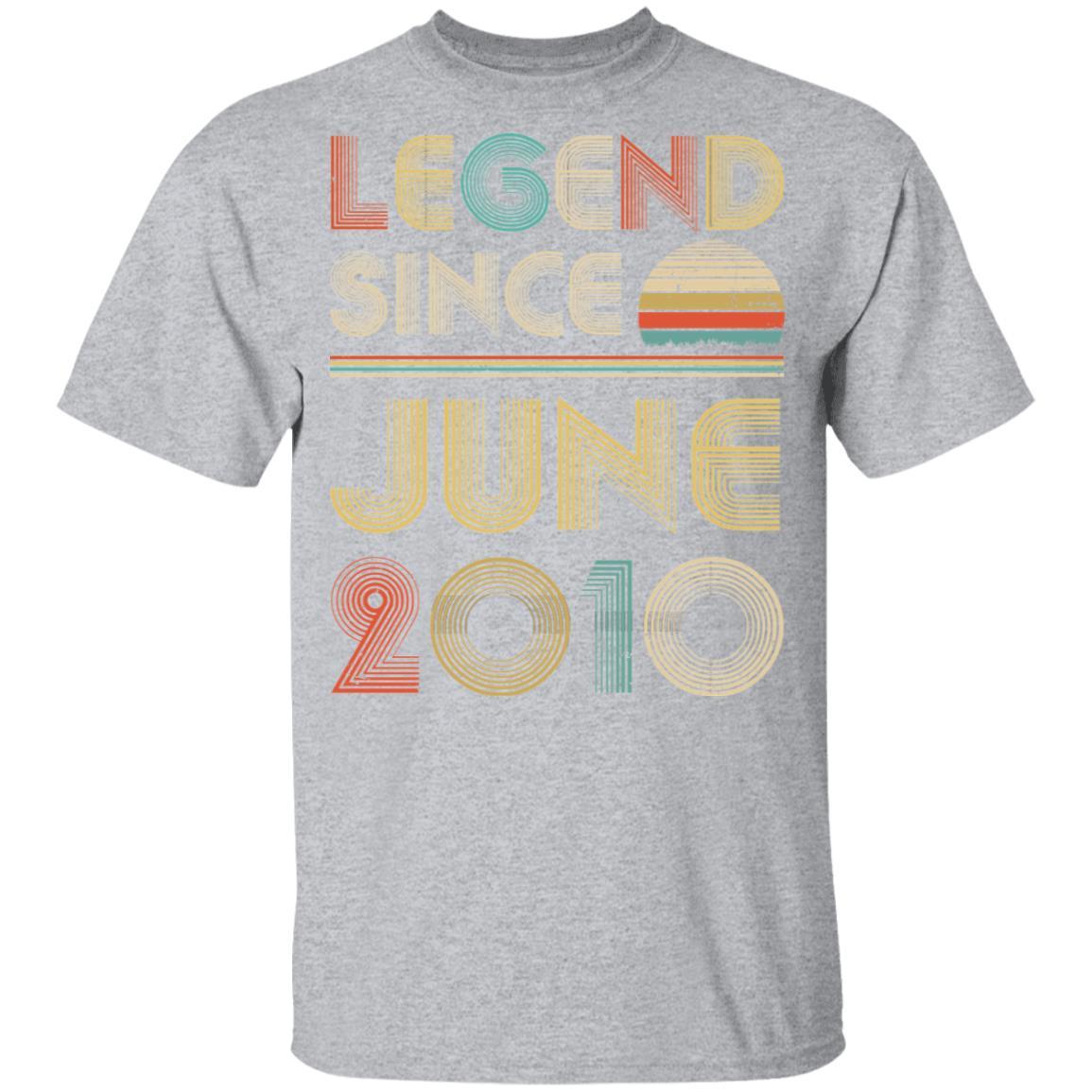 Legend Since June 2010 Vintage 11th Birthday Gifts Youth-Youth Shirt-Youth T-Shirt-Sport Grey